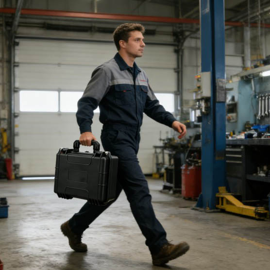 กรณีขนส่งอุปกรณ์พลาสติก